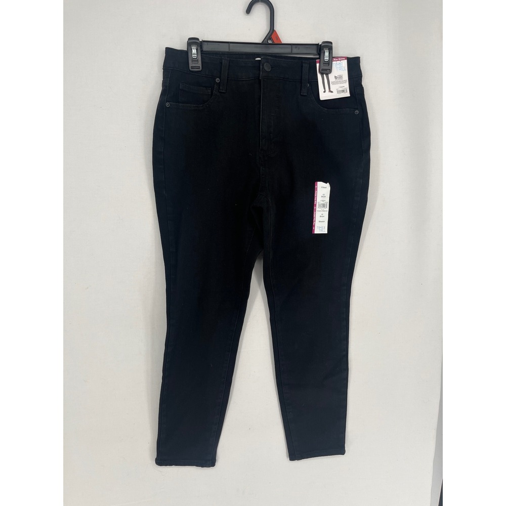 Time and Tru High Rise Skinny Jeans Womens 12 Short TT Core Denim Black